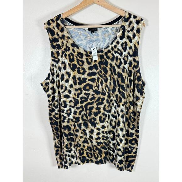 Talbots women’s Sweater Vest Plus Size 2X Cashmere Blend Leopard Preppy Classic - Picture 1 of 6